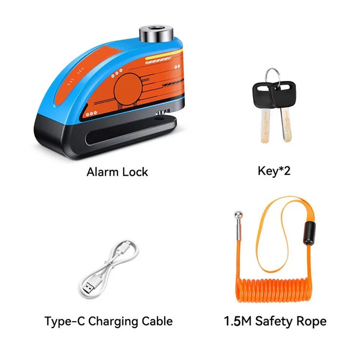 Anti-Theft Motorcycle Brake Lock with Alarm System