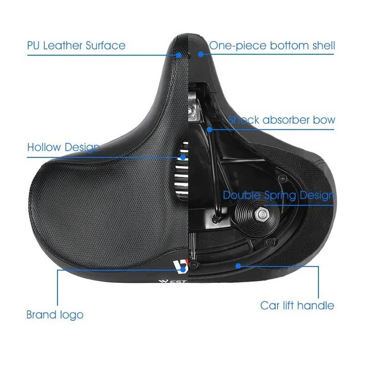 Comfortable Cushioned Bike Seat with Back Support