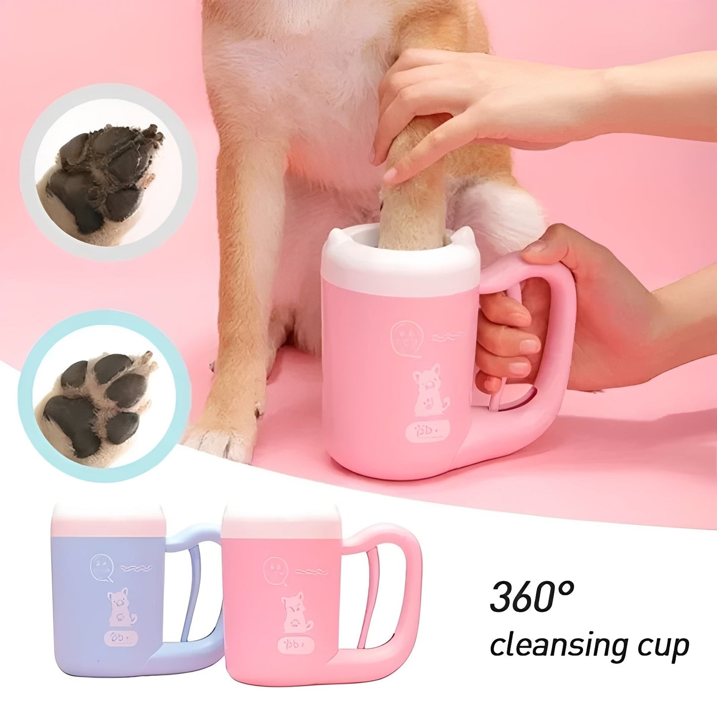 Easy Clean Dog Paw Washer with Soft Bristles