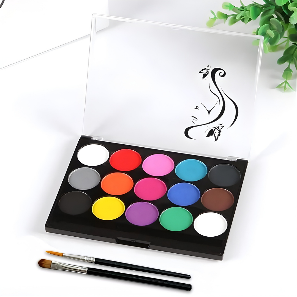 Creative Colors | Face and Body Paint Kit with 15 Vibrant Shades | Safe and Easy Application for All Ages