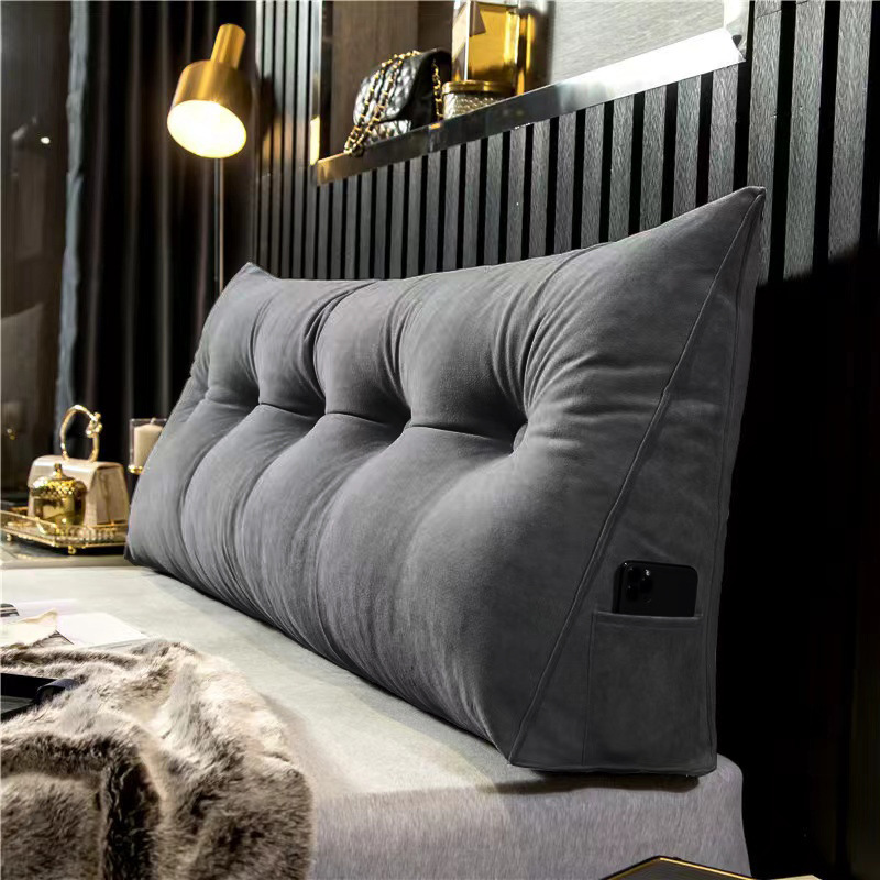 Upholstered Headboard Cushion for Bed – Ergonomic Back Support Pillow for Reading, Watching TV & Relaxing in Bedroom