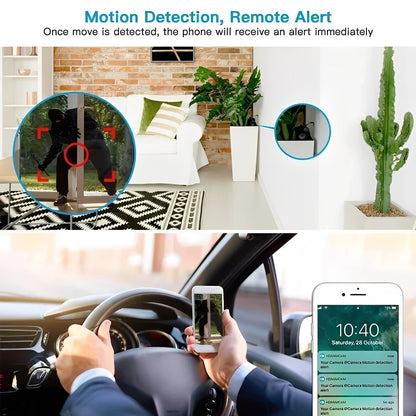 Compact Wireless Camera with Strong Magnet and 1080p Video