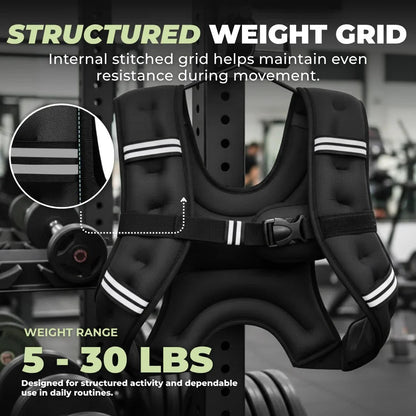 Adjustable Weighted Training Vest with Pockets and Detachable Bag