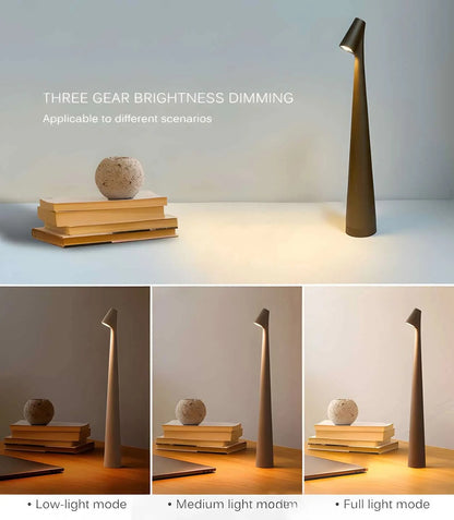 Portable Metal Office Lamp with Adjustable Brightness and USB Port