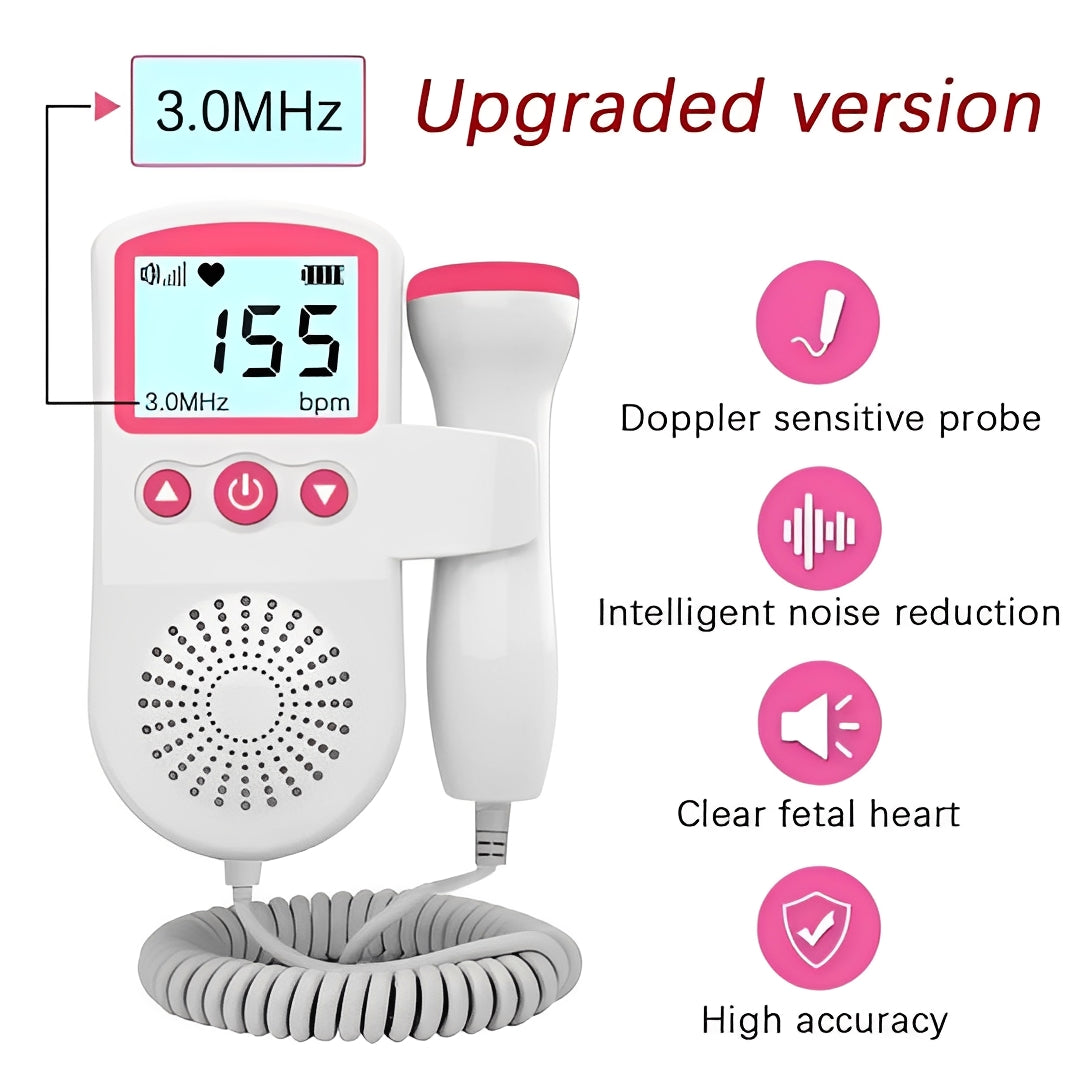 Portable Baby Heartbeat Monitor with Screen and Audio