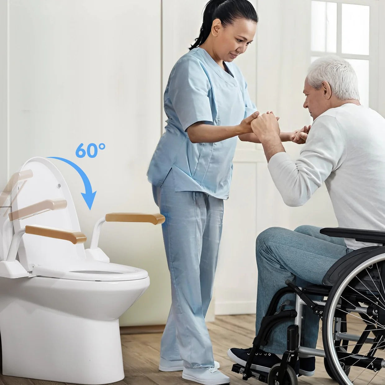 Sturdy Bathroom Grab Bar with Support Handles