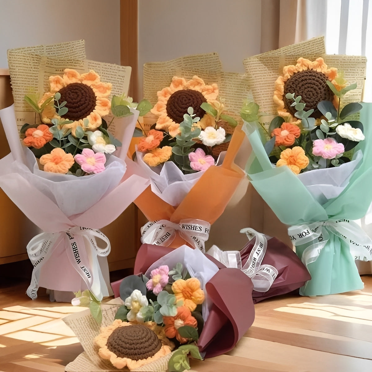 Beautiful Floral Crochet Flower Gift Arrangement