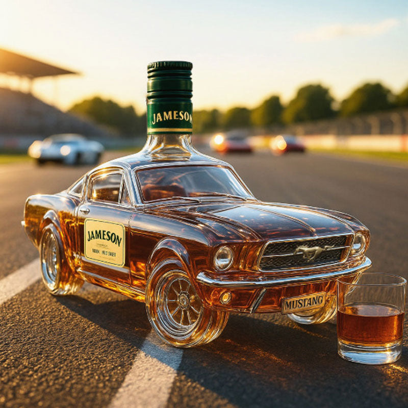 Muscle Car Glass Spirit Decanter for Whiskey, Bourbon & Liquor Display – Collectible Automotive Barware for Home Bar, Man Cave & Living Room