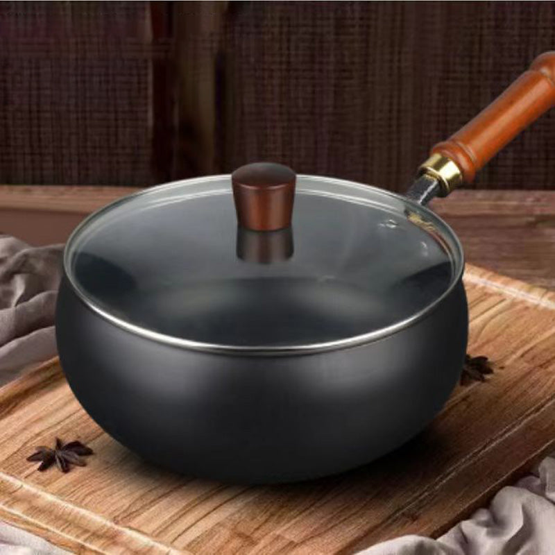 Heavy-Duty Iron Skillet Pan 12 in Diameter for High-Heat Cooking & Searing Asian Dishes on Gas Induction Stovetops