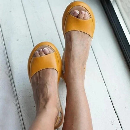 Comfortable Summer Open Toe Flat Sandals with Stretch Strap
