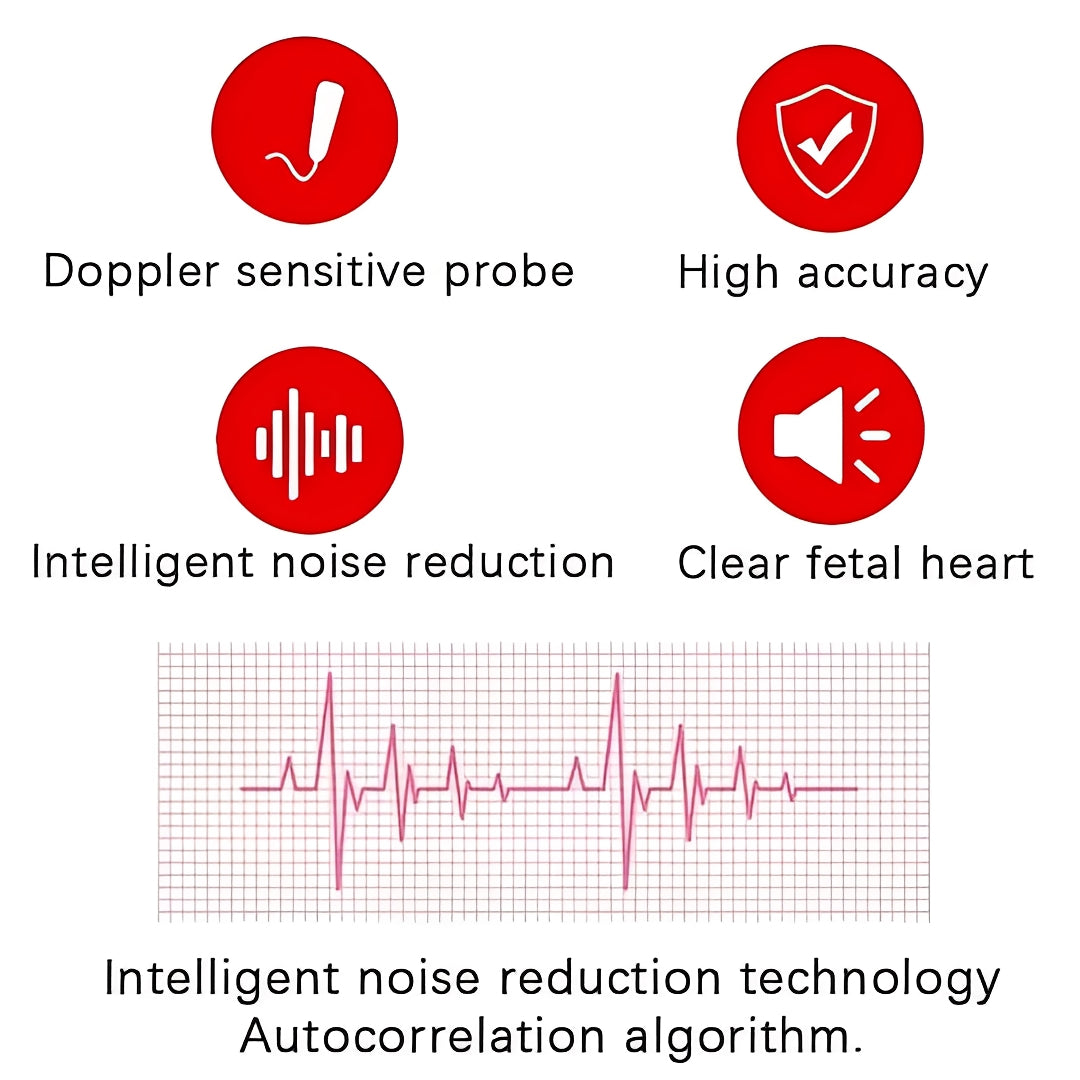 Portable Baby Heartbeat Monitor with Screen and Audio