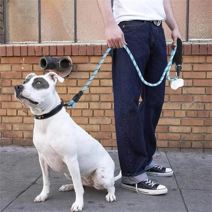 Comfortable Grip Dog Leash with Reflective Safety Line