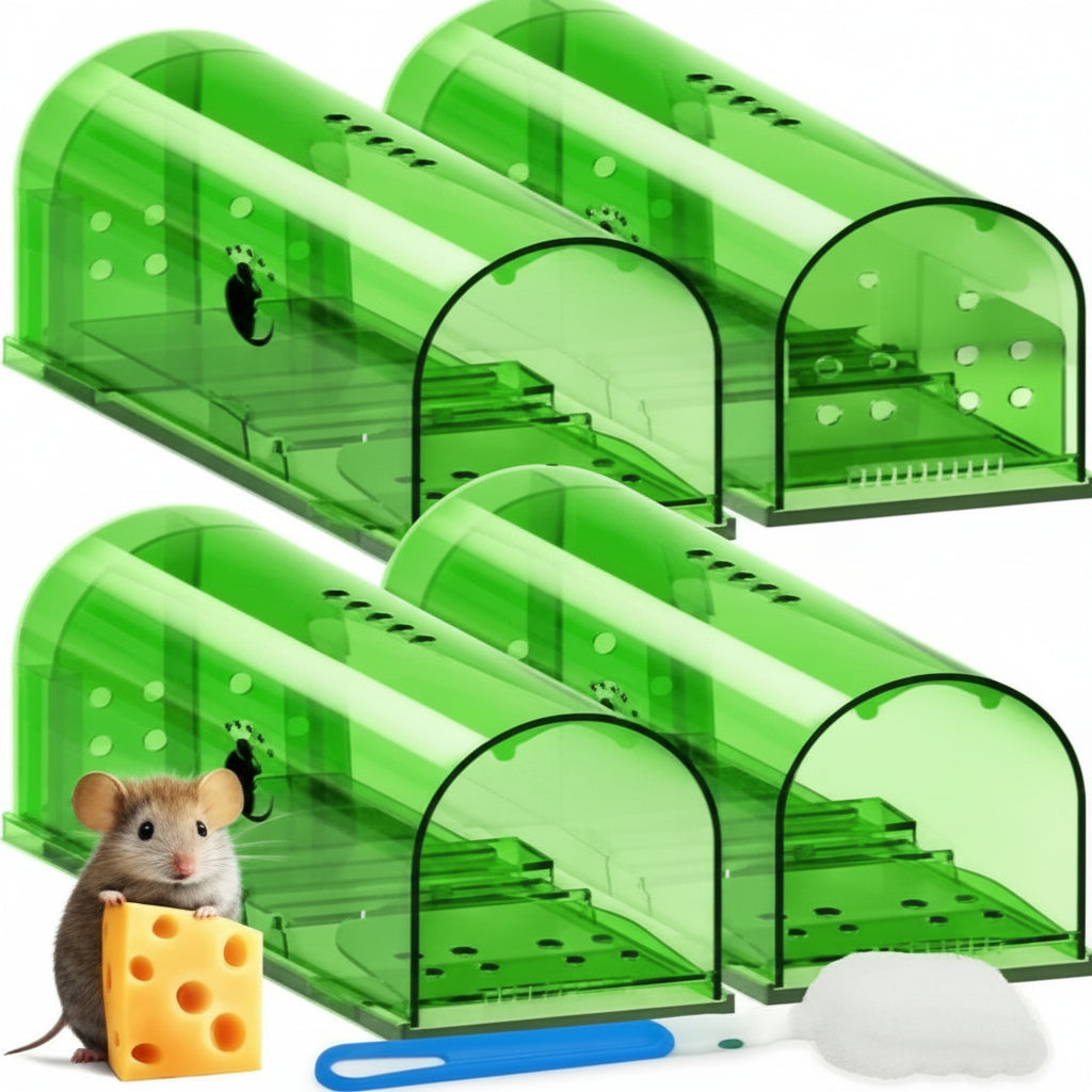 Easy Catch Humane Mouse Traps, 4 Pack