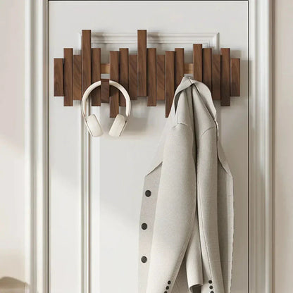 Sturdy Wooden Coat Hook Modern Entryway Storage Rack