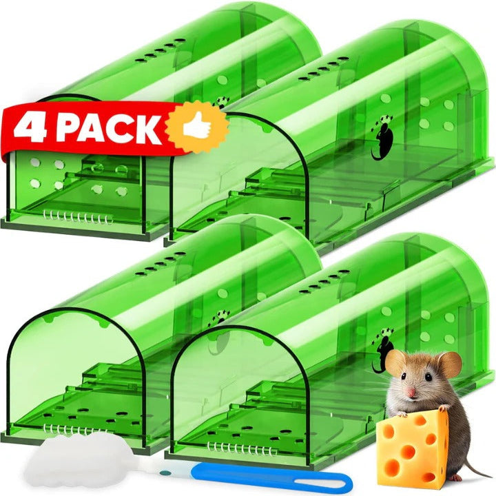 Easy Catch Humane Mouse Traps, 4 Pack