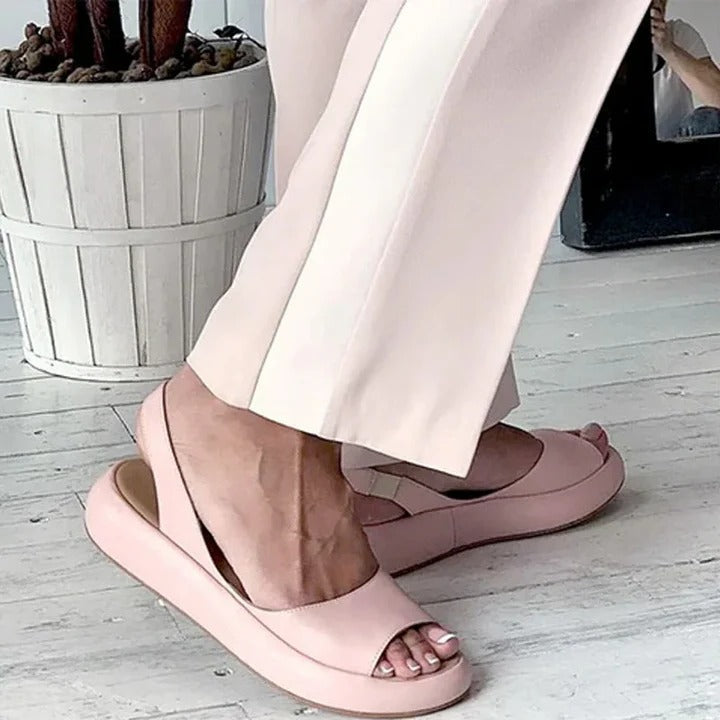 Comfortable Summer Open Toe Flat Sandals with Stretch Strap