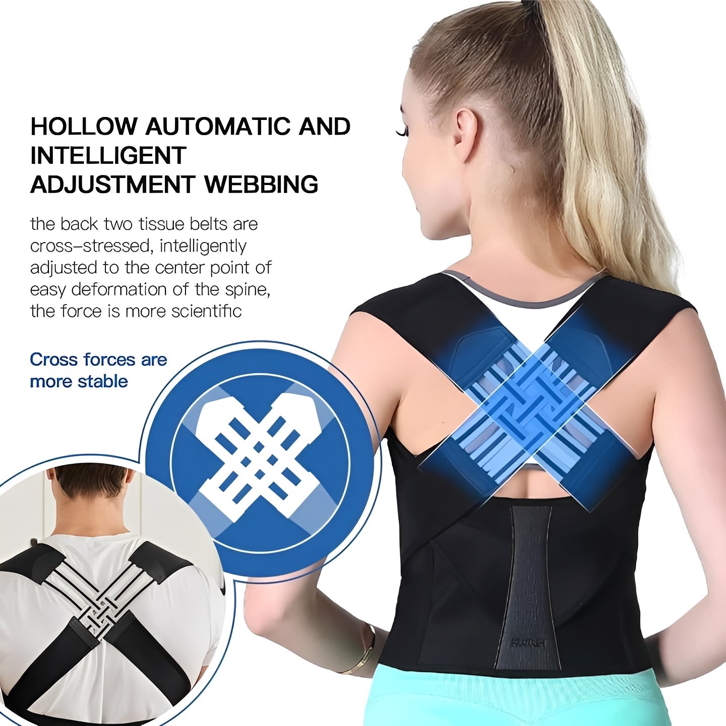 Comfortable Back Support with Flexible Shoulder Straps