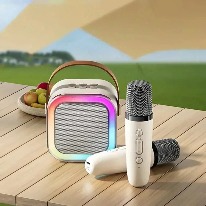 Portable Karaoke System with Bluetooth and Microphone