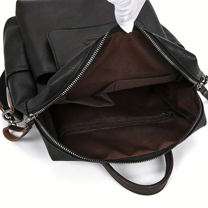 Convertible Faux Leather Backpack Purse for Women – Zip-Around Multi-Pocket Shoulder Bag Daypack for Work Travel School Everyday