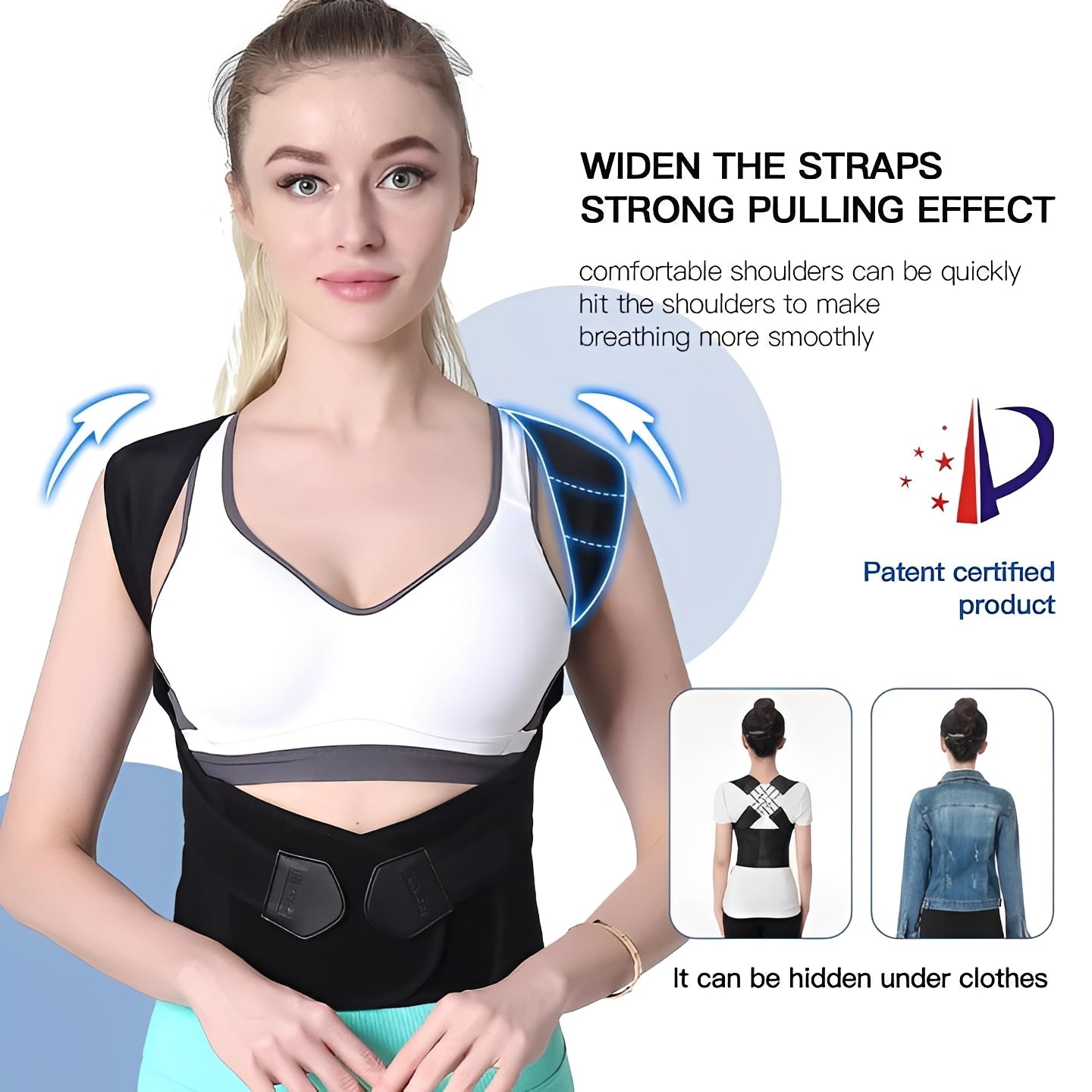 Comfortable Back Support with Flexible Shoulder Straps