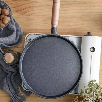Durable Iron Crepe Skillet for Gas and Electric Stoves