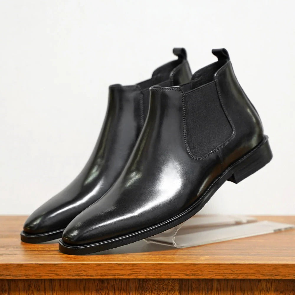 Men's Brown Elastic Side Chelsea Ankle Boots