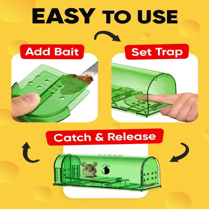 Easy Catch Humane Mouse Traps, 4 Pack