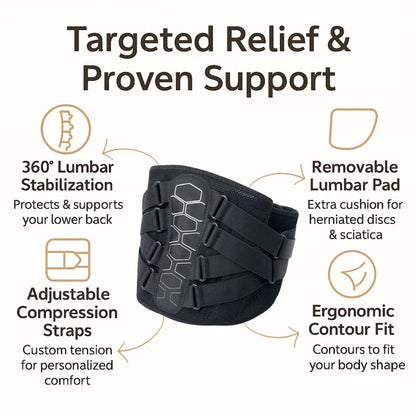 Flexible Lower Back Support Belt with Metal Stays