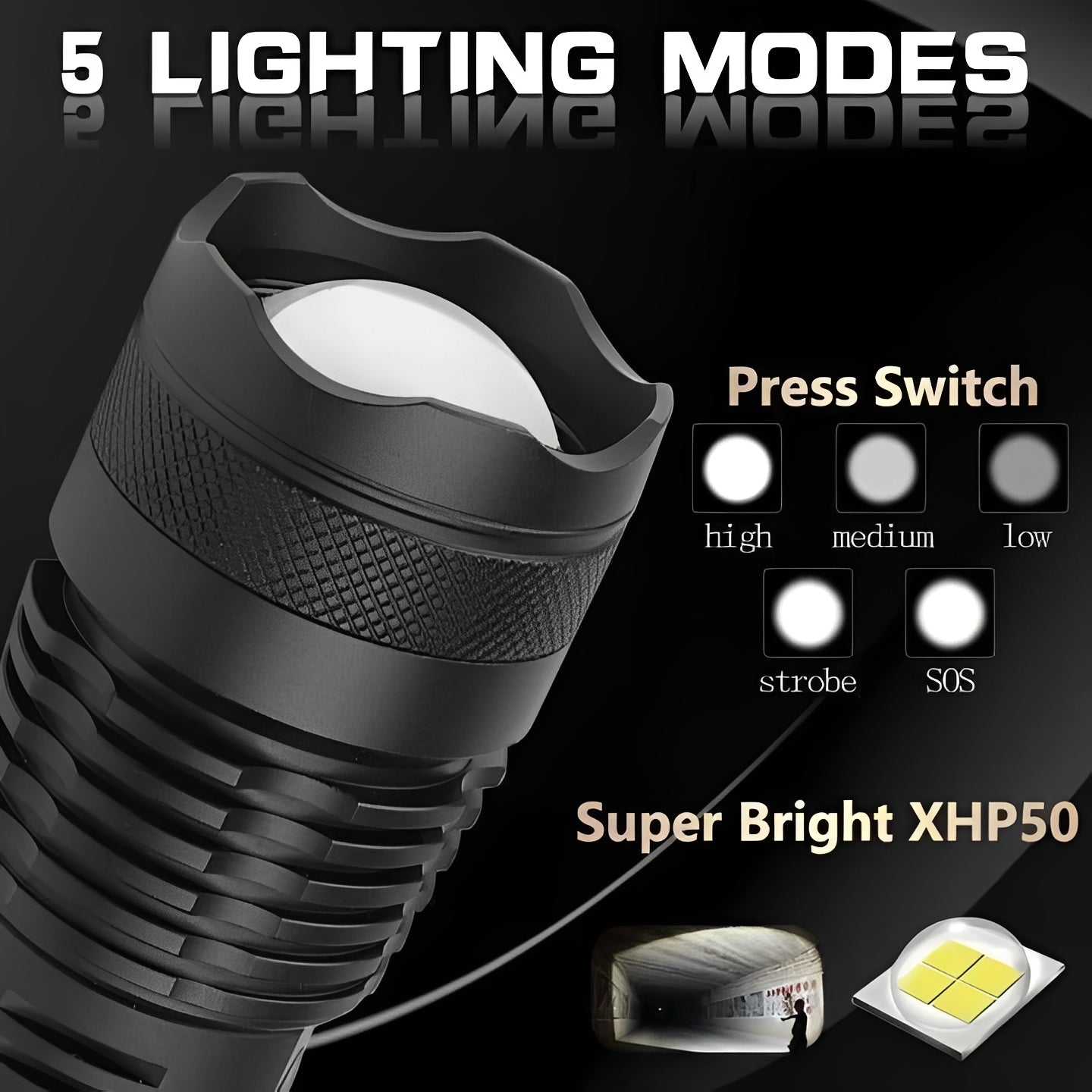 Portable LED Torch with Focusable Bright Light