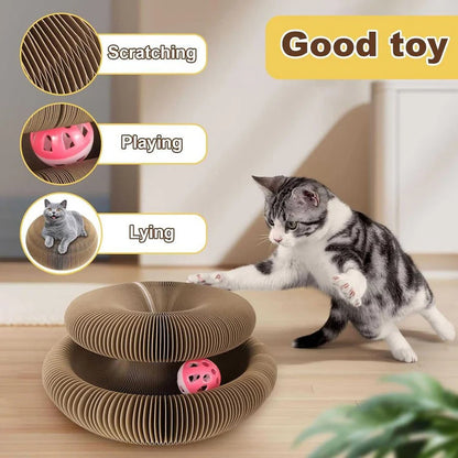Fun Cat Scratcher with Spinning Ball Toy, 2 Piece Set