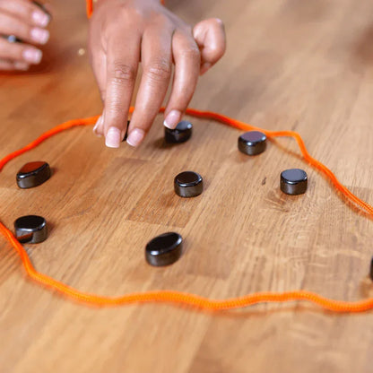 Strategy Magnet Placement Game for Kids and Adults – Screen-Free Family Fun with Magnetic Pieces and Cord – Builds Focus, Fine Motor Skills,