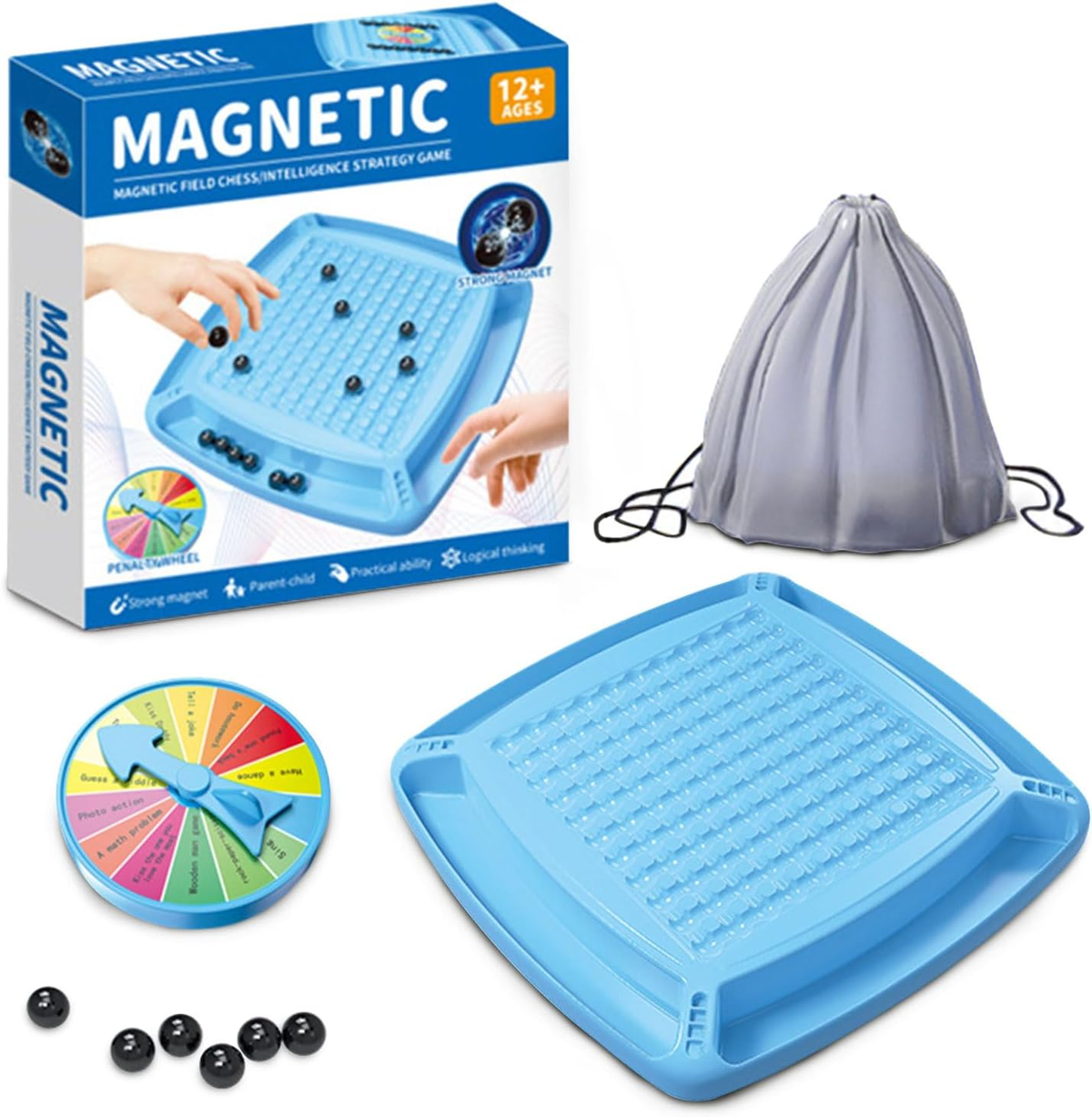Strategic Magnetic Tile Game for Kids & Adults – Brain Training Board Game for Family Fun, Focus Building Activity