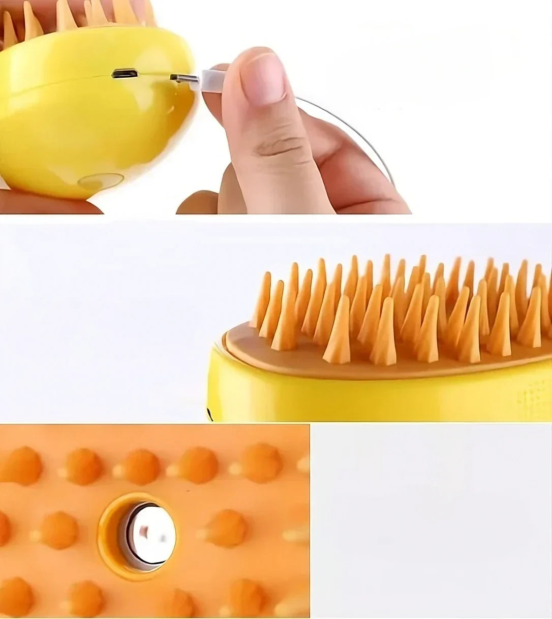USB Rechargeable Cat & Dog Grooming Comb with Gentle Vapor Technology for Shedding & Detangling | Pet Brush for Cats Dogs Small Animals | An