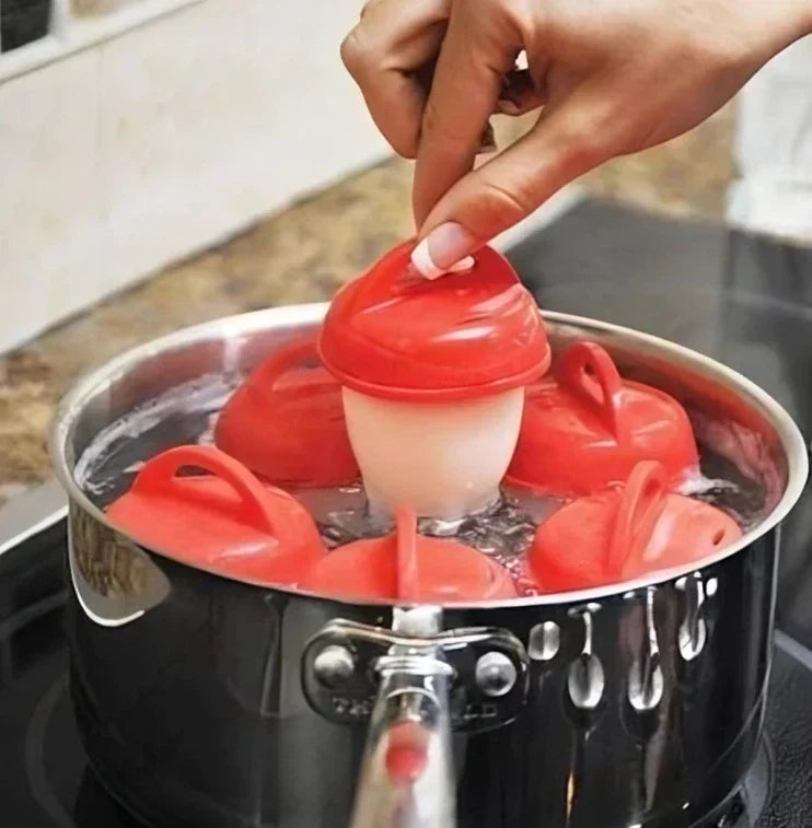 Shell-Free Silicone Egg Poacher Cups for Boiled Eggs, Poaching, Meal Prep | Food-Grade BPA-Free Kitchen Accessory