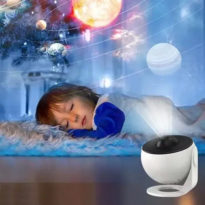 Celestial Night Light Projector with 13 Interchangeable Space Disks, 360° Rotation, HD Cosmic Display for Bedroom, Nursery & Home Decor