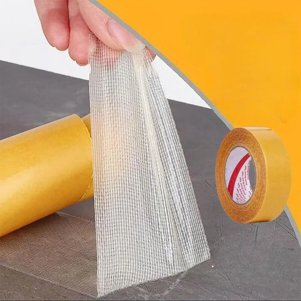 Industrial Strength Mounting Tape for Walls Floors Fabrics 2-Roll Kit No-Drill Poster Hanger Rug Gripper Fabric Repair Multi-Surface Adhesiv