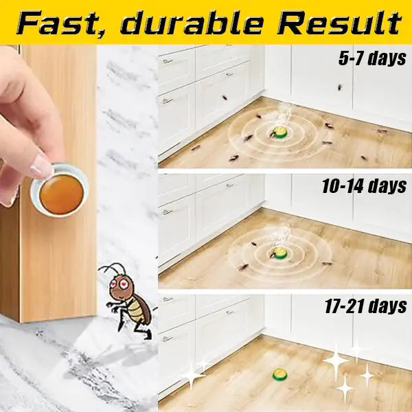 Roach Gel Bait Station Trap for Kitchen Home Pest Control Colony Elimination Insect Killer Indoor Outdoor Use Effective Cockroach Exterminat