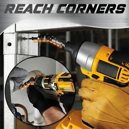 Flexible Drill Extension Attachment for Tight Spaces, Corners & Hard-to-Reach Areas - Adjustable Angle Adapter for Power Drills & Drivers -