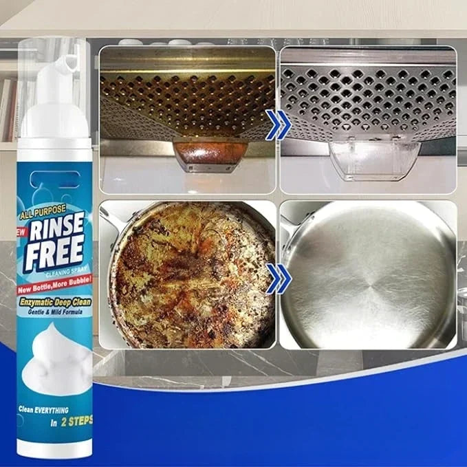 Kitchen Degreaser Spray Cleaner for Stove, Oven & Range Hood - Heavy-Duty Formula for Stainless Steel, Tile & Glass - Rinse-Free