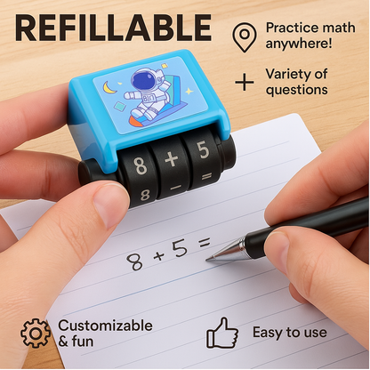 Handheld Arithmetic Stamp Roller for Kids Elementary School Homework Practice & Learning