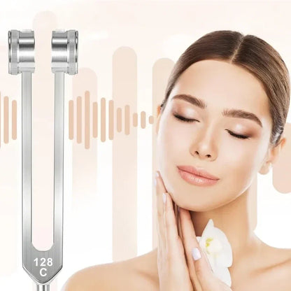 128Hz Tuning Fork for Stress Relief, Meditation, and Muscle Relaxation | Precision Sound Healing Tool for Mind and Body