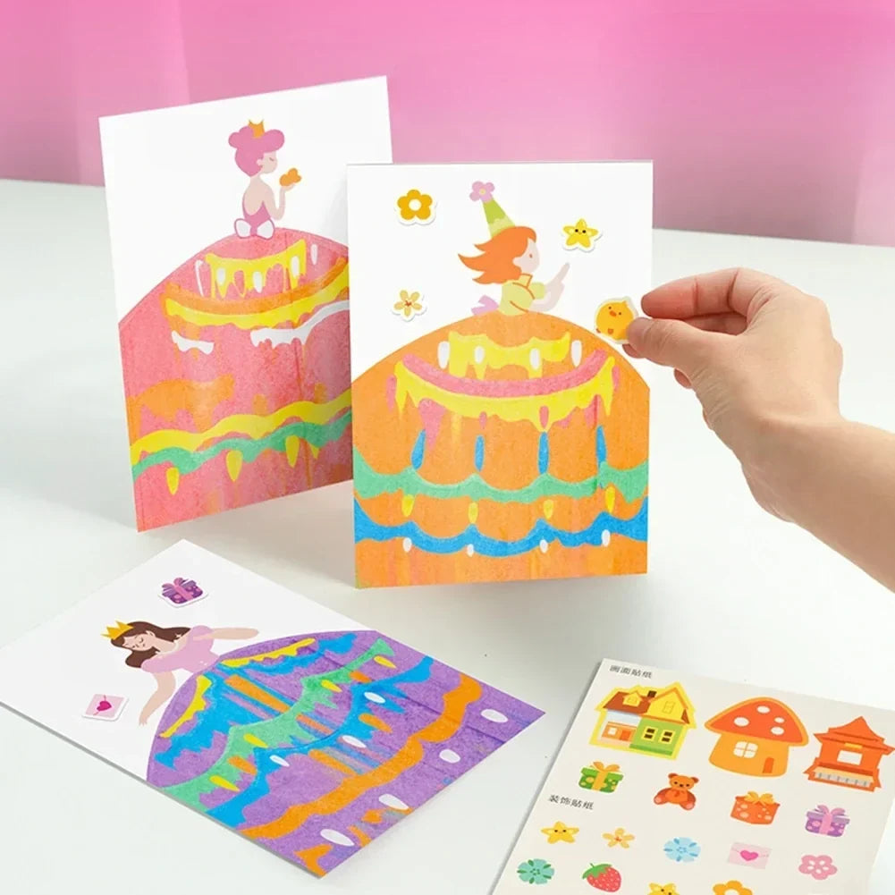Kids Rainbow Scratch Art Kit with Squeeze Pens & Reveal Cards for Creative Screen-Free Play