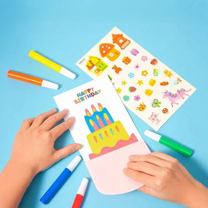 Kids Rainbow Scratch Art Kit with Squeeze Pens & Reveal Cards for Creative Screen-Free Play
