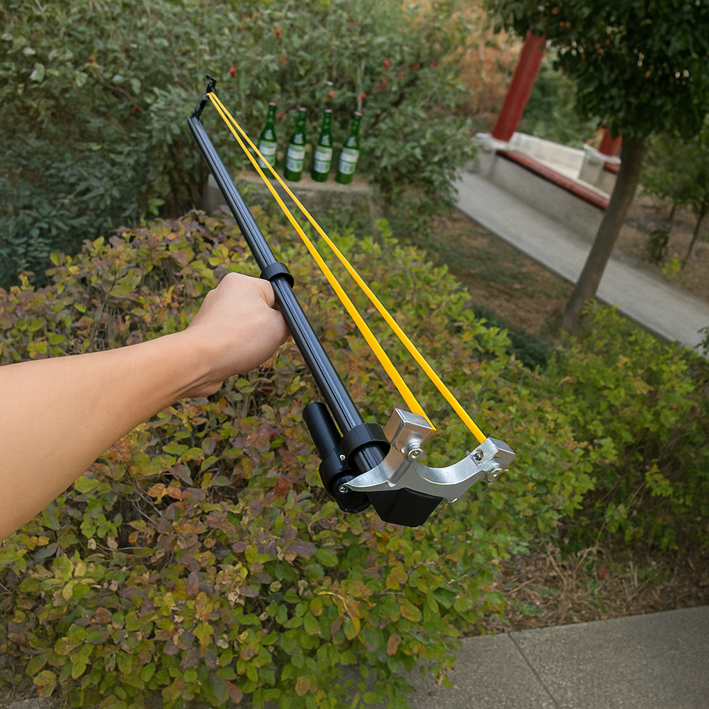 Adjustable Precision Slingshot with Laser Sight & Telescoping Handle for Target Shooting & Outdoor Recreation