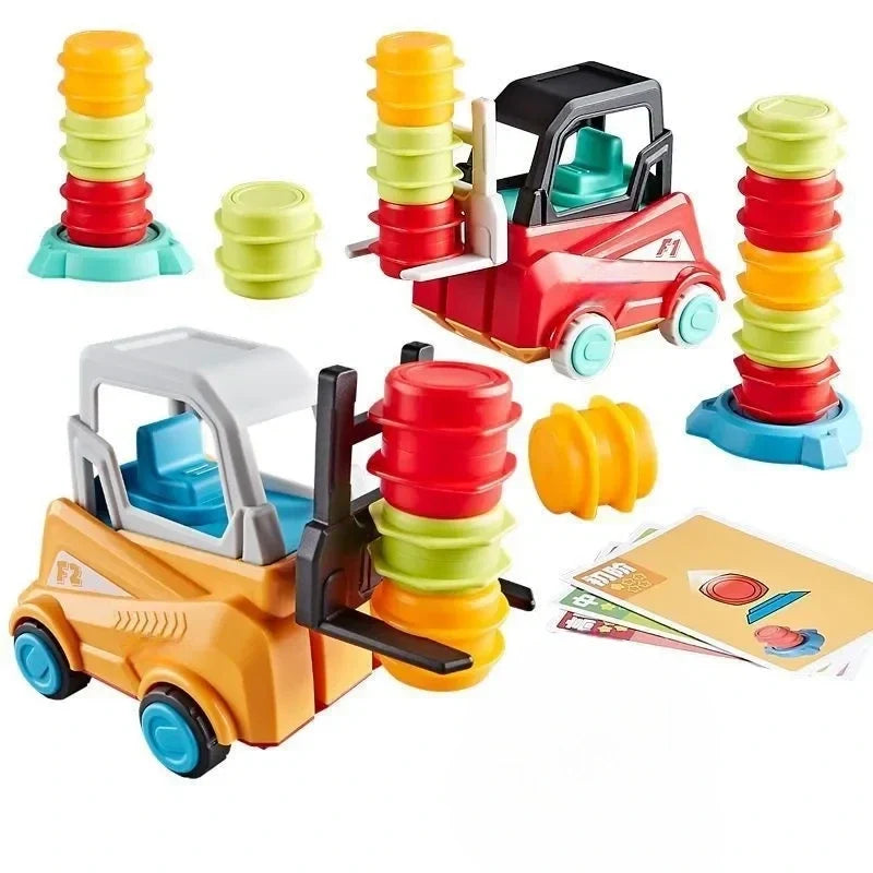 Wooden Balancing Crane Stacking Game for Kids, Tabletop Skill Building Toy with Lift & Stack Blocks, Educational Focus & Coordination Activi
