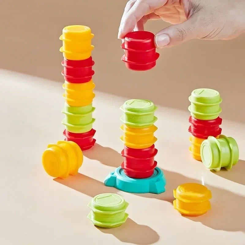 Wooden Balancing Crane Stacking Game for Kids, Tabletop Skill Building Toy with Lift & Stack Blocks, Educational Focus & Coordination Activi