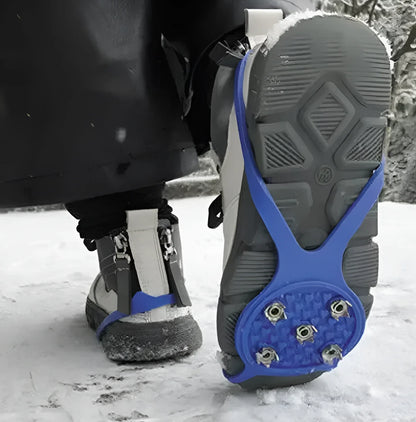 Traction Cleats for Winter Walking on Ice and Snow – Portable Over-Shoe Spikes for Adults and Kids – Lightweight Slip-On Grips