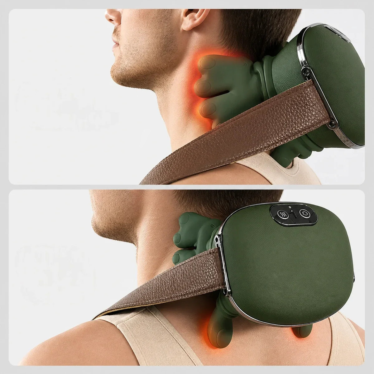 Electric Shiatsu Neck Massager with Heat for Shoulders and Trapezius – Hands-Free Kneading Relief for Office Workers, Gamers, and Home Relax