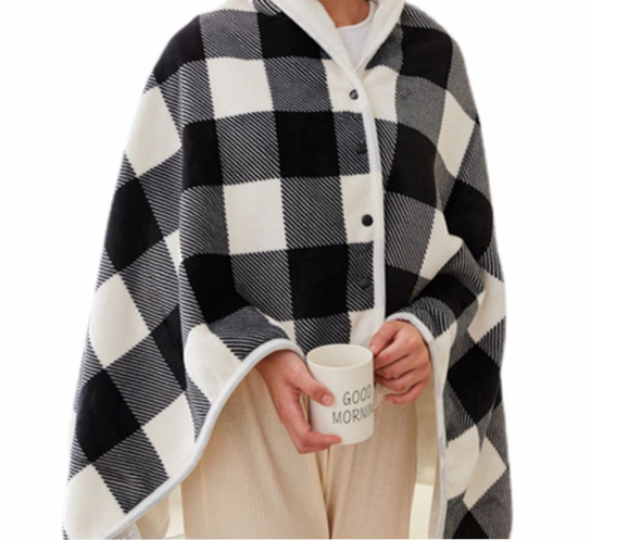 Wearable Heated Throw Blanket for Women – Portable Electric Wrap with Cozy Fleece – Hands-Free Design for Shoulders & Lap – Perfect for
