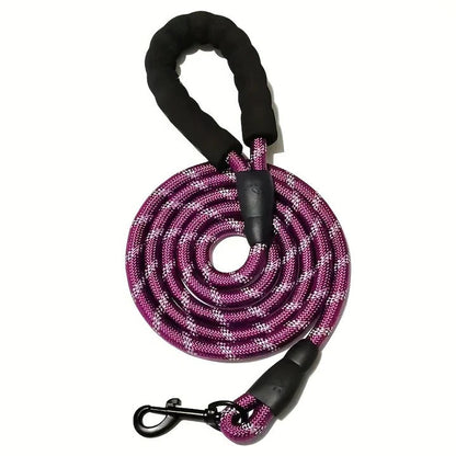 Comfortable Grip Dog Leash with Reflective Safety Line